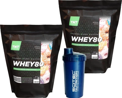 Протеїн Whey 80 TNT Nutrition 4 кг Банан + Шейкер