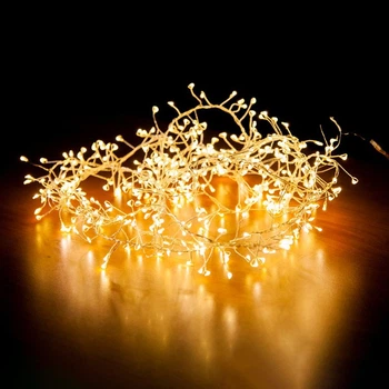 Светодиодная гирлянда мишура "Роса", 3 м, 150 LED, от USB, Теплый белый
