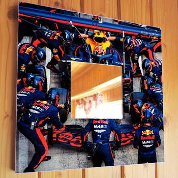 Декоративне дзеркало "Команда Ред Булл. Red Bull. Формула 1. Formula F1" подарунок для фанатів автоперегонів, прикраса спальні, гаража, офісу