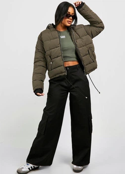 Куртка демісезонна жіноча Boohoo 108523-4 40 хакі (1085230020)