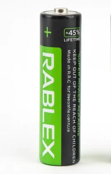 Батарейка Rablex LR03 AAA 1.5V — щелочная (алкалиновая), долговечная батарейка для устройств