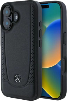 Панель Mercedes Leather Urban для Apple iPhone 16 Black (MEHCP16SARMBK)