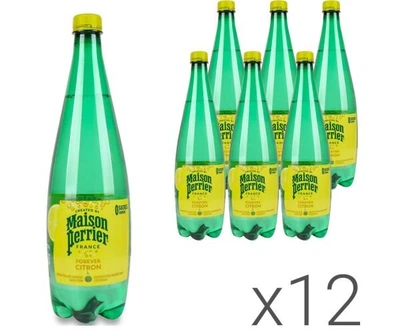 Упаковка минеральной газированной воды со вкусом лимона Maison Perrier, упаковка ПЭТ 12 шт. х 1 л