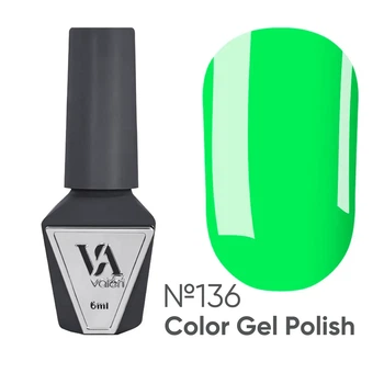 Гель-лак Valeri Color №136 неоново-салатовий, 6 мл