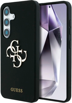 Панель Guess Big 4G Logo Bottom Script для Samsung Galaxy S25 Black (3666339449360)