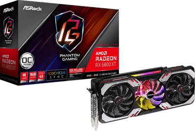 Відеокарта AMD Radeon RX 6800 XT 16GB ASRock Phantom Gaming D (RX6800XT PGD 16GO) Б/В