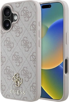 Панель Guess HC PU 4G Small 4G and Classic MagSafe для Apple iPhone 16 Pink (3666339354398)