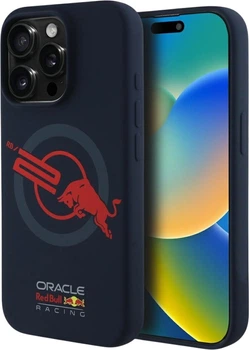 Панель Red Bull HC Silicone ORBR20 Logo Red Lining MagSafe для Apple iPhone 15 Pro Max Navy Blue (3666339374310)