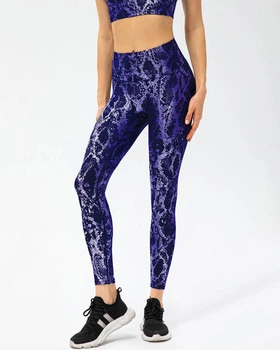 Леггинсы Amelia Activewear Emery Metallic Leggings, черный с голографическим аква-фиолетовым принтом, размер M