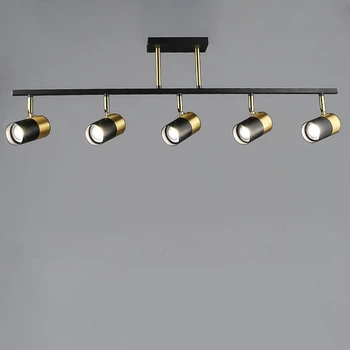 Люстра-спот потолочная с поворотным механизмом Light House SRS-B 20360/5 BK+COP Черный + Медный