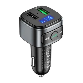 FM-транспортер Bluetooth для авто Hoco E67 Fighter 18 W 2 USB чорний FM-модулятор (E67)