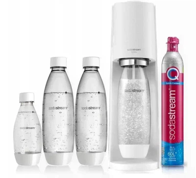 Аппарат для газирования воды SodaStream Terra White белый сифон с 3 бутылками и баллоном CO₂