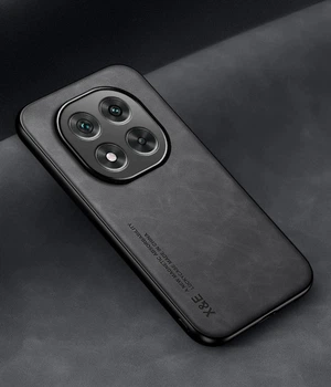 Кожаный чехол XnE Xiaomi Redmi Note 14 Pro с металлической вставкой Black (41239-2B)