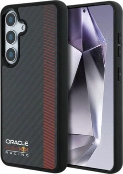 Панель Red Bull Real Carbon Fiber Powerbar MagSafe для Samsung Galaxy S25+ Black (3666339421526)