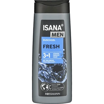Гель для душа Isana Men Fresh 3в1, 300 мл