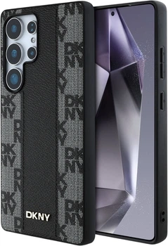 Панель DKNY Leather Checkered Pattern MagSafe для Samsung Galaxy S25 Ultra Black (3666339423568)