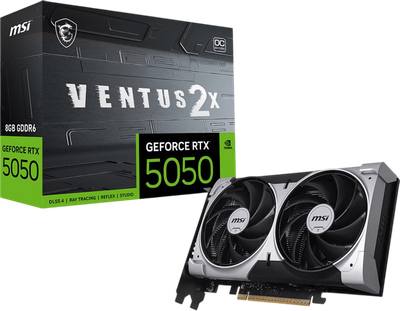 Відеокарта GeForce RTX 5050 8GB MSI Ventus 2X OC (RTX 5050 8G VENTUS 2X OC)