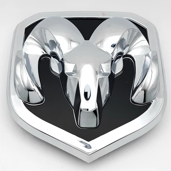 Эмблема логотип Dodge (ABS, хром глянец + черный матовый) 13,5*12,0 см 68140322AA