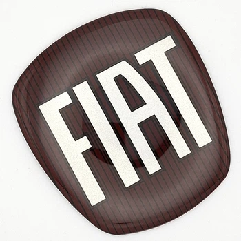 Эмблема логотип вставка в значок Fiat 45*41 мм (коричневый + хром, глянец)