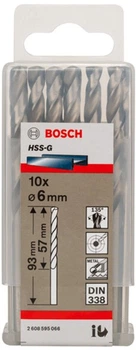 Набір свердел Bosch HSS-G 6 мм 10 шт 2608595066 (3165140290661)