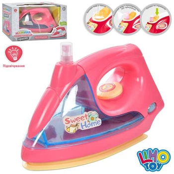 Утюг 18см LIMO TOY, брызгает водой, звук, свет, на батар. 7932