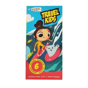 Детский пластилин "Travel Kids" ГАММА'UA 331008/TK восковый, 6 цветов по 12 г