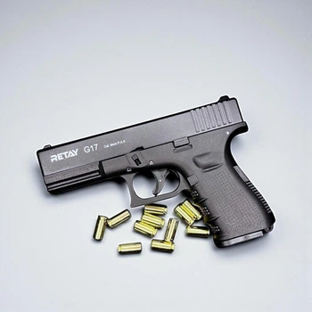 Стартовий пістолет Glock 17 Retay G17 9 mm + 25 холостих набоїв, стартовий, шумовий 9 мм