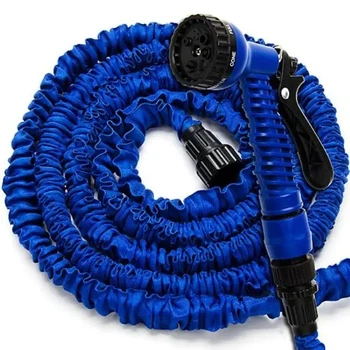 Шланг садовый поливочный 15 м X-hose удлиняющийся при поступлении воды, пластиковый синий
