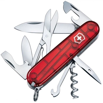 Ніж складаний, мультитул Victorinox Climber (91мм, 14 функцій), червоний проз., блістер 1.3703.TB1