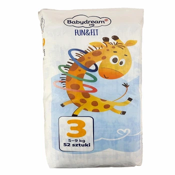 Підгузники Babydream FUN&FIT 3 Midi (5-9 кг), 52 шт
