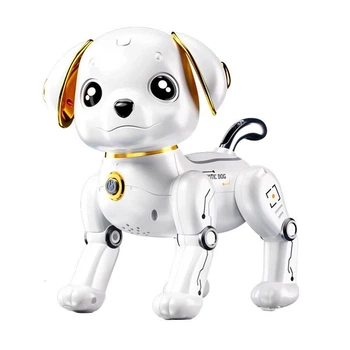 Танцующий Собака-робот на радиоуправлении Clever Dog со звуковыми эффектами сказки, песни, подсветкой, танцует, сенсор на голове
