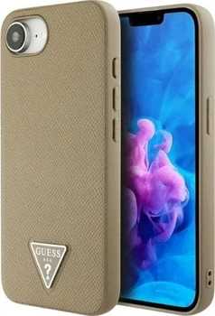 Панель Guess Grained Triangle with MagSafe для Apple iPhone 16e Brown (GUHMPSE4PGTSPSW)