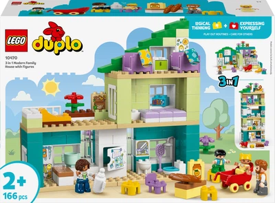 Конструктор LEGO DUPLO Town 3-в-1 Современный семейный дом с фигурками 166 деталей (10470)