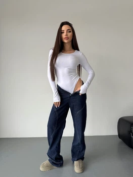 Жіночий однотонний боді Uaclothes 46-48 Молочний (like36196-166191350)
