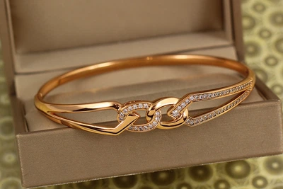 Браслет бенгл Xuping Jewelry Зв'язок долі 60 мм на руку від 17 до 19 см золотистий