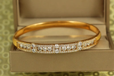 Браслет бенгл Xuping Jewelry Стужа 60 мм на руку від 17 до 19 см золотистий
