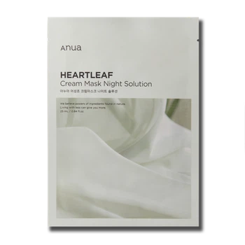 Заспокійлива нічна тканинна маска з екстрактом гуттуїнії Anua Heartleaf Cream Mask Night Solution, 25ML (1PCS)