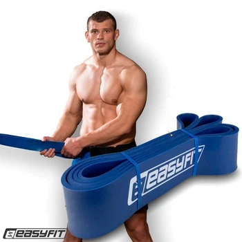 Резинка для подтягиваний EasyFit 50–110 кг Синяя эспандер петля для фитнеса (EF-2654-6)