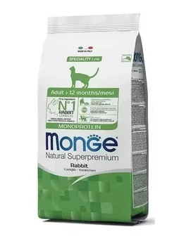 Сухий корм для кішок Monge Monoprotein Adult із кроликом 10 кг.