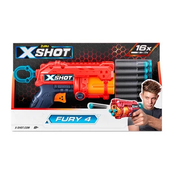 Бластер X-Shot Excel Fury 4 Red, детское оружие, скорострельный бластер
