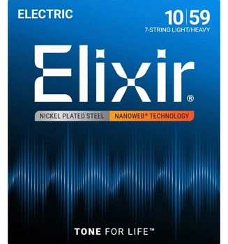 Струны для электрогитары Elixir 12074 Nanoweb Nickel Plated Steel 7-String Light/Heavy 10/59