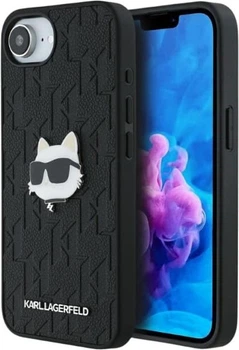 Панель Karl Lagerfeld Monogram Choupette Head Pin для Apple iPhone 16e Black (KLHCPSE4PGKLCHPK)