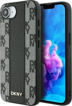 Панель DKNY Leather Checkered Mono Pattern with MagSafe для Apple iPhone 16e Black (GSM192631)