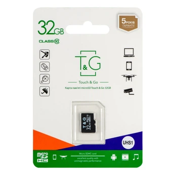 Карта Пам'яті T&G MicroSDHC 32gb UHS-1 10 Class Чорний