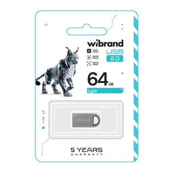 USB флеш-накопичувач Wibrand 64gb Lynx Колір Срібло