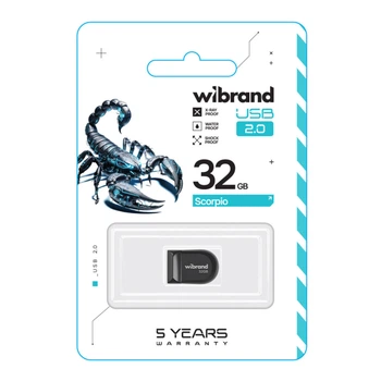 USB флеш-накопичувач Wibrand 32gb Scorpio Чорний