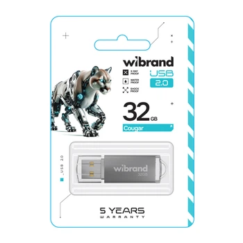 USB флеш-накопичувач Wibrand 32gb Cougar Чорний