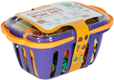 Ігровий набір KIK Овочі та продукти для нарізання з кошиком та аксесуарами 26 елементів (5903039755765)