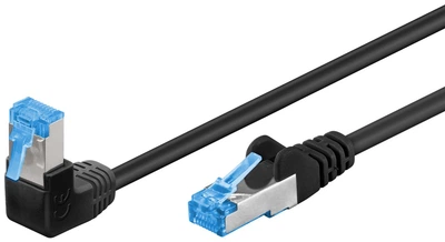 Патч-корд Goobay RJ45 SFTP6a 0.25m patch AWG27 1x90° PoE+ LSOH Cu чорний(75.05.1555)