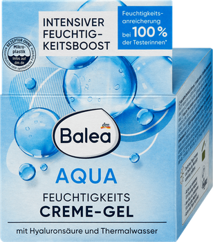 Зволожуючий крем - гель з гіалуроновою кислотою і термальною водою Balea AQUA feuchtigkeits, 50 мл